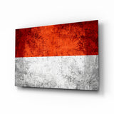 Flag of Indonesia Glass Wall Art