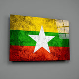 Flag of Myanmar Glass Wall Art