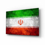 Flag of Iran Glass Wall Art