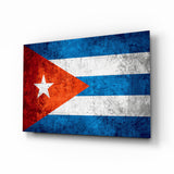 Flag of Cuba Glass Wall Art