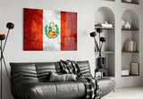 Flag of Peru Glass Wall Art