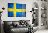 Flag of Sweden Glass Wall Art