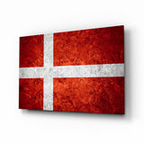 Flag of Denmark Glass Wall Art