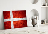 Flag of Denmark Glass Wall Art