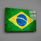 Flag of Brasil Glass Wall Art