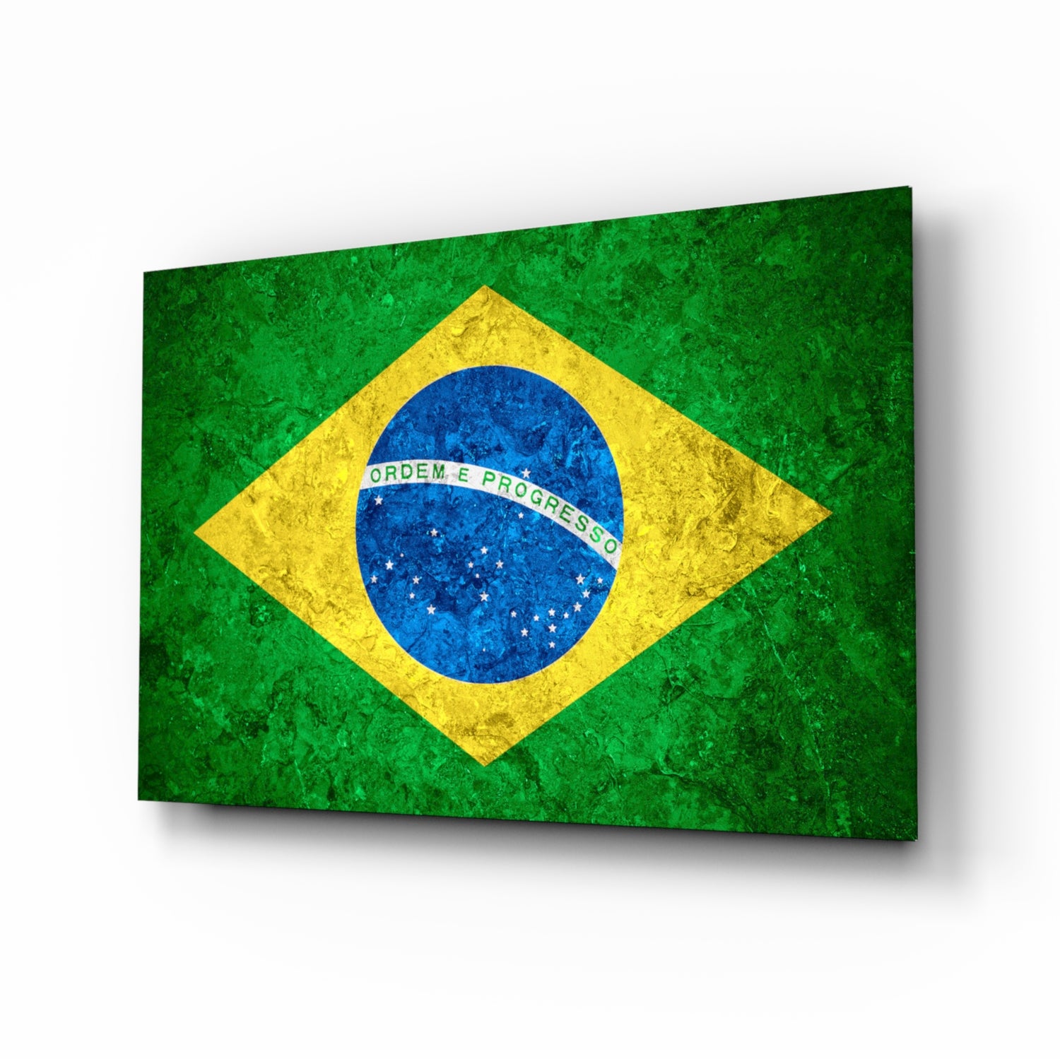 Flag of Brasil Glass Wall Art