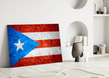 Flag of Puerto Rico Glass Wall Art