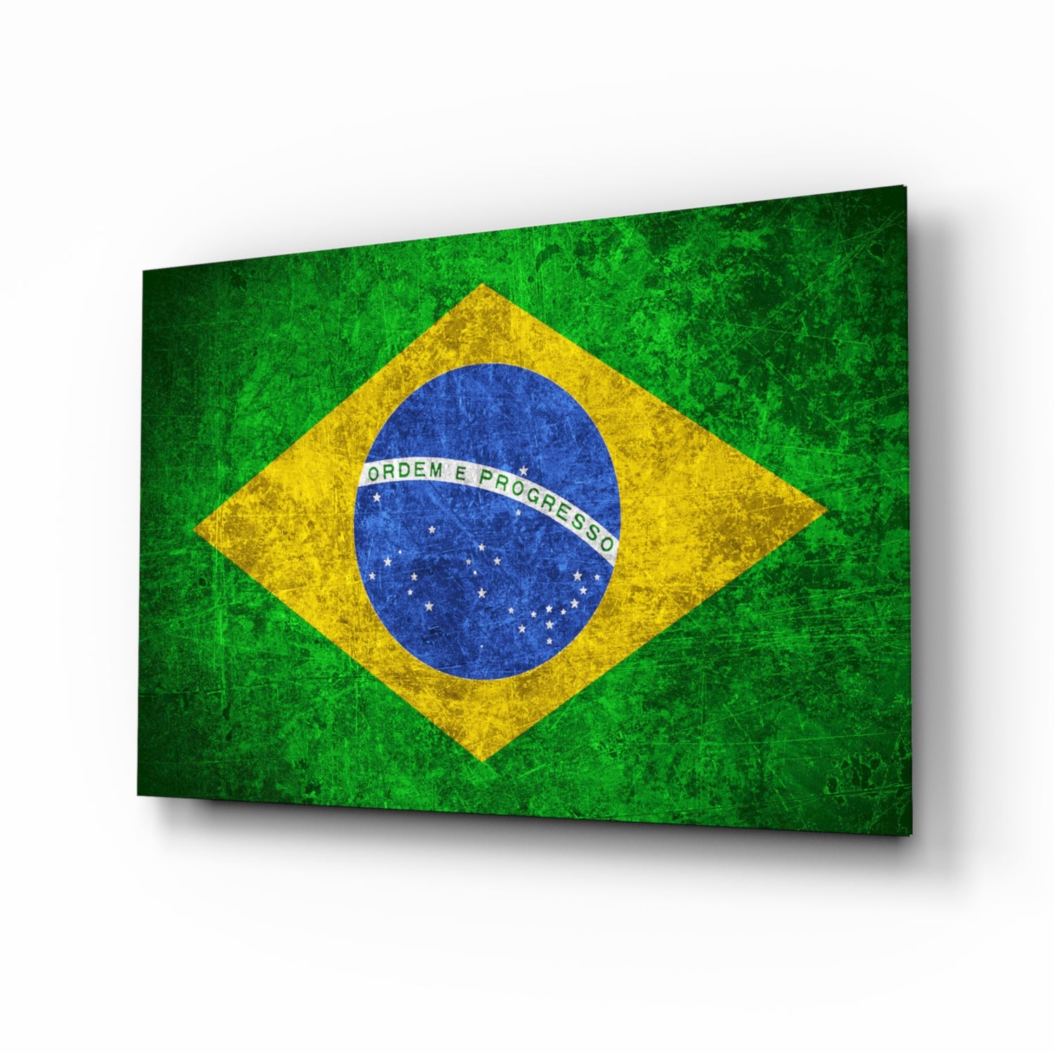 Flag of Brasil Glass Wall Art