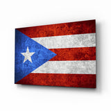 Flag of Puerto Rico Glass Wall Art