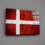 Flag of Denmark Glass Wall Art