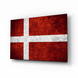 Flag of Denmark Glass Wall Art