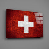 Flag of Switzerland Glass Wall Art