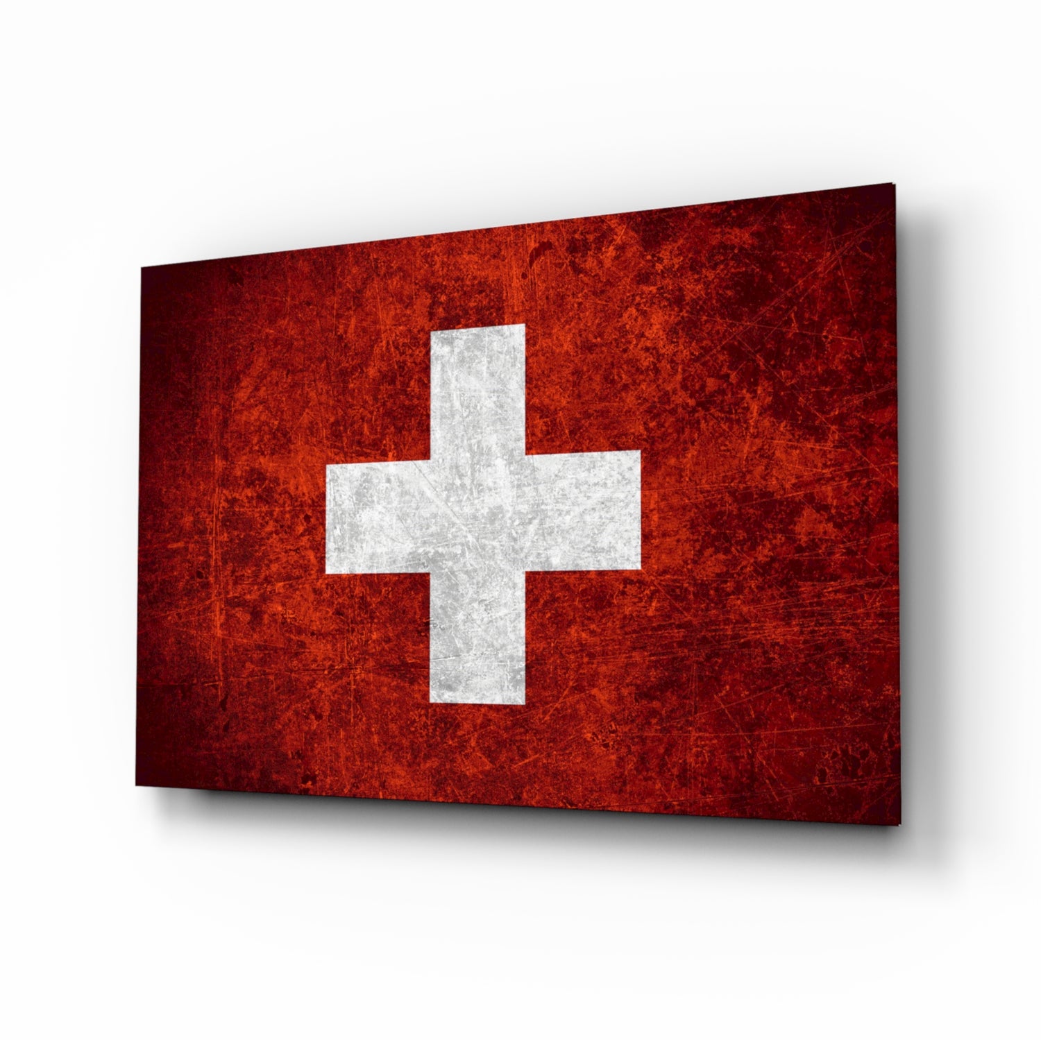 Flag of Switzerland Glass Wall Art