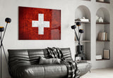 Flag of Switzerland Glass Wall Art