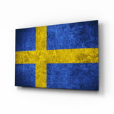 Flag of Sweden  Glass Wall Art