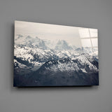 Snowy Mountains Glass Wall Art