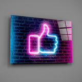 Like Button Glass Wall Art