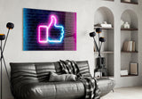 Like Button Glass Wall Art