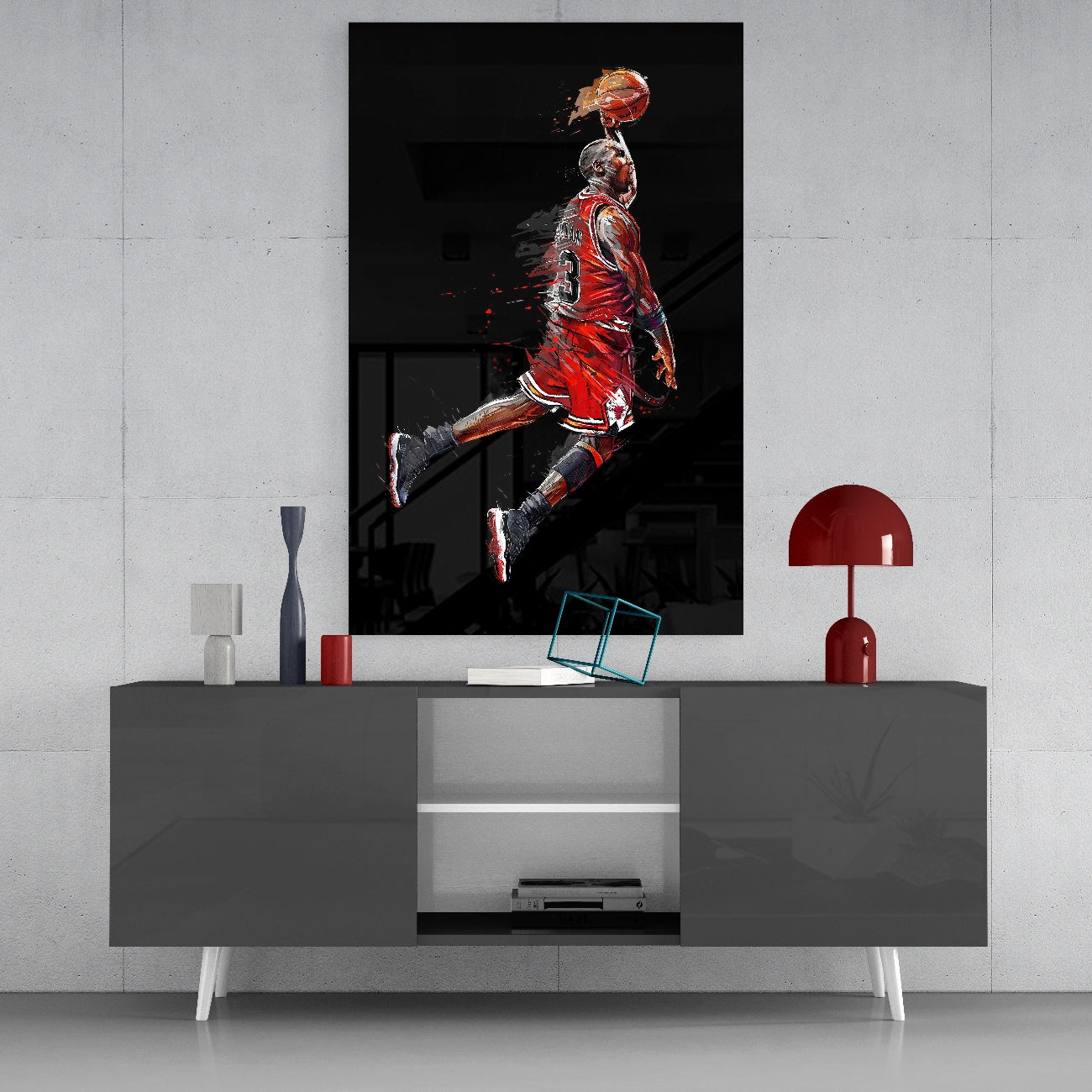 Michael Jordan Glass Wall Art – Insigne Art Design