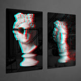 Statues 2 Pieces Combine Glass Wall Art | Insigne Art Design