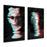 Statues 2 Pieces Combine Glass Wall Art | Insigne Art Design