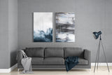 Blue Touches 2 Pieces Combine Glass Wall Art | Insigne Art Design