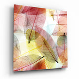 Colorful Leaves Glass Wall Art