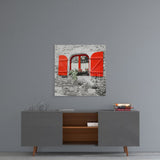 Red Window Glass Wall Art