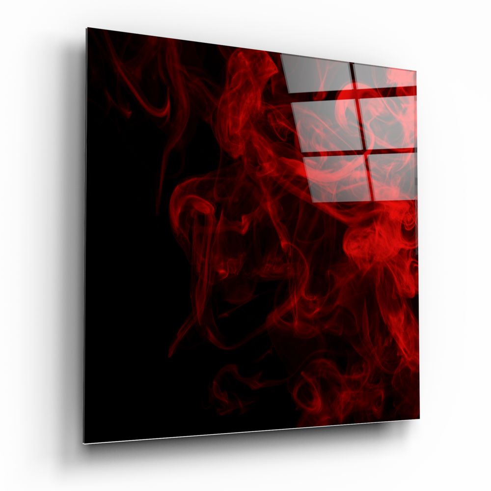 Red Smoke Glass Wall Art