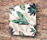 Tropical Leaves Glass Wall Art