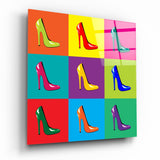 Colored Shoes Glass Wall Art