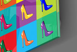 Colored Shoes Glass Wall Art