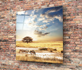 Africa (Wide Meadow) Glass Wall Art