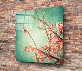 Cherry Blossom Glass Wall Art