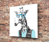 Mr. Giraffe Glass Wall Art