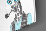 Mr. Giraffe Glass Wall Art