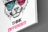 Think Differently Glass Wall Art