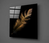 Colored Feather Glass Wall Art