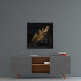 Colored Feather Glass Wall Art