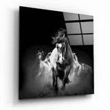 Running Horse Glass Wall Art