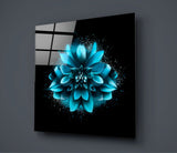 Blue Flower Glass Wall Art