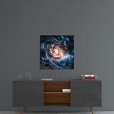 Space- Blue Infinity Glass Wall Art