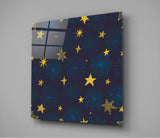 Snow and Stars Glass Wall Art