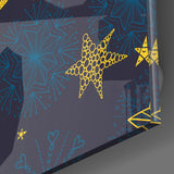 Snow and Stars Glass Wall Art