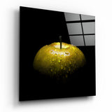 Yellow Apple Glass Wall Art