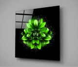 Green Lotus Glass Wall Art