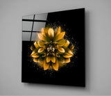 Yellow Lotus Glass Wall Art