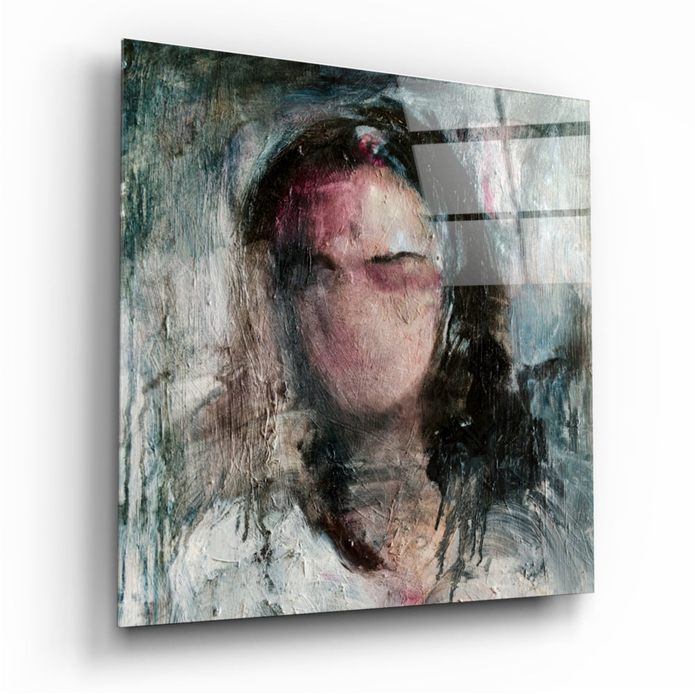 Abstract Woman Glass Wall Art