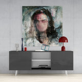 Abstract Woman Glass Wall Art