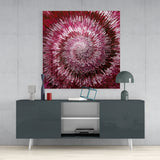 Red Spiral Glass Wall Art | Insigne Art Design